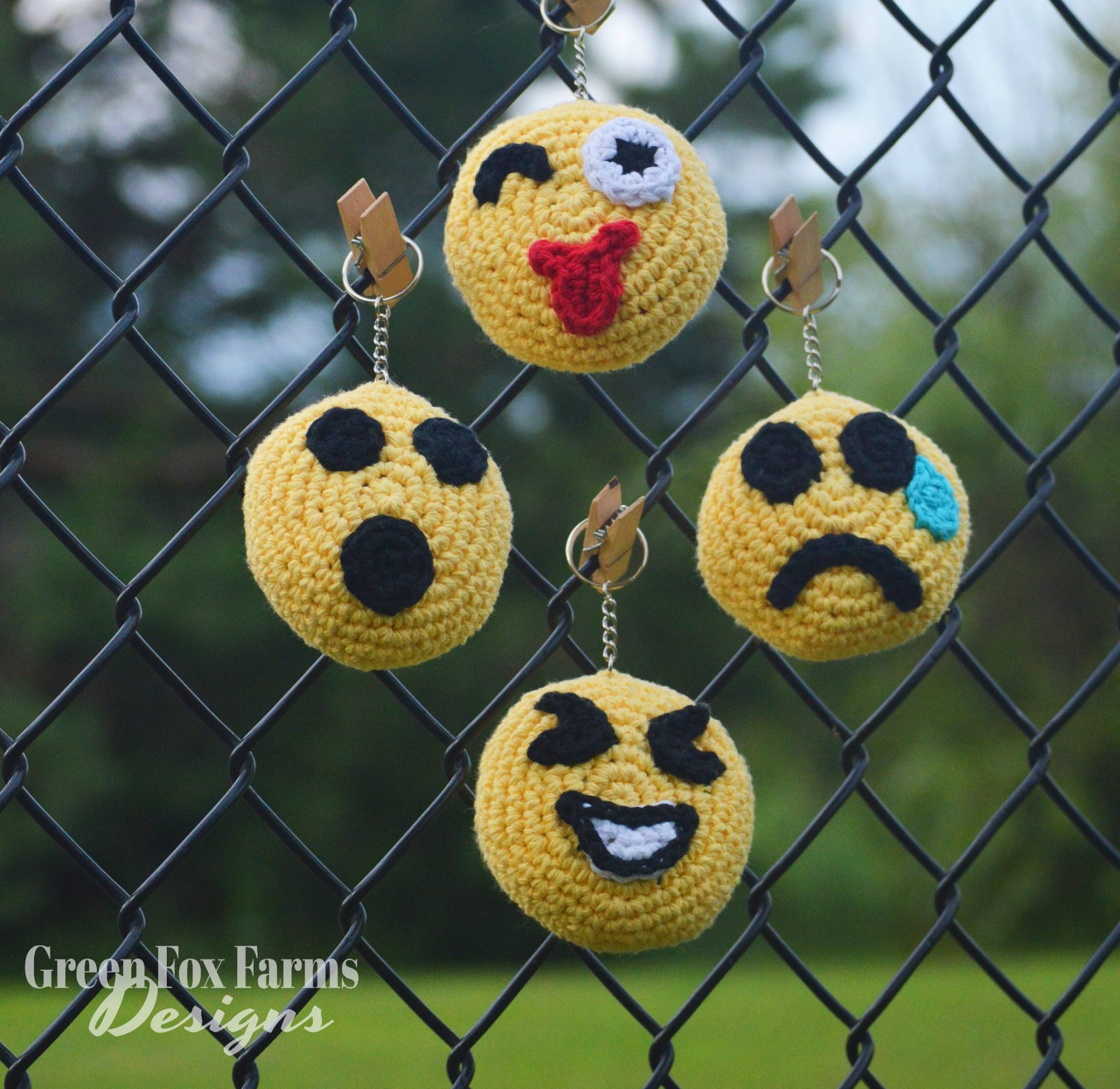 Crochet Emoji Keychain Pattern Release! • Green Fox Farms Designs