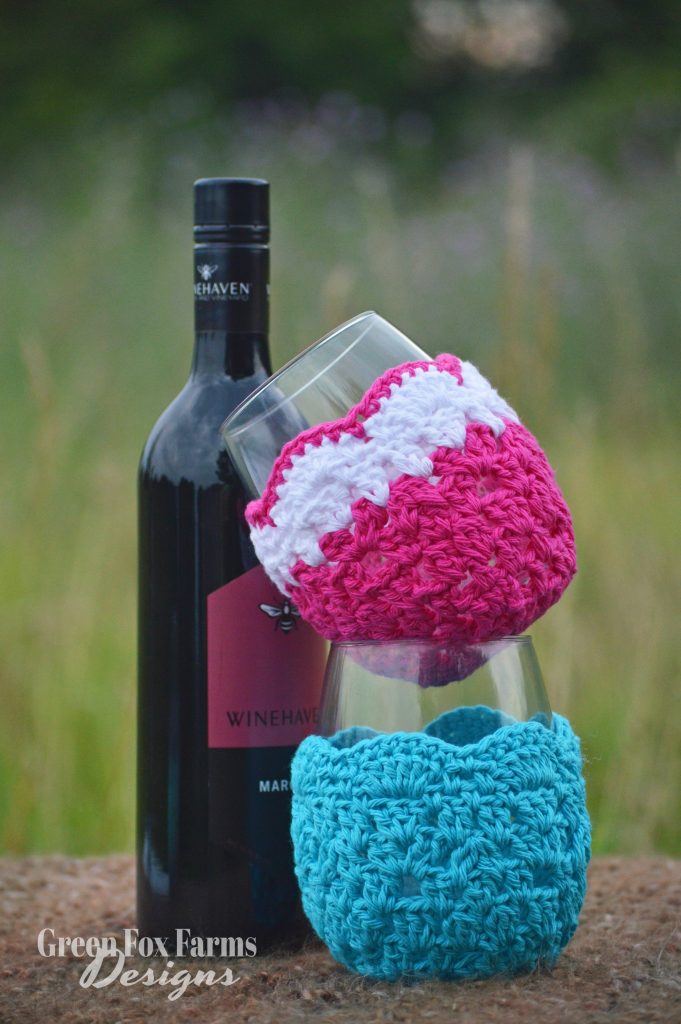 Wine Glass Cozy Free Crochet Pattern • Green Fox Farms Designs