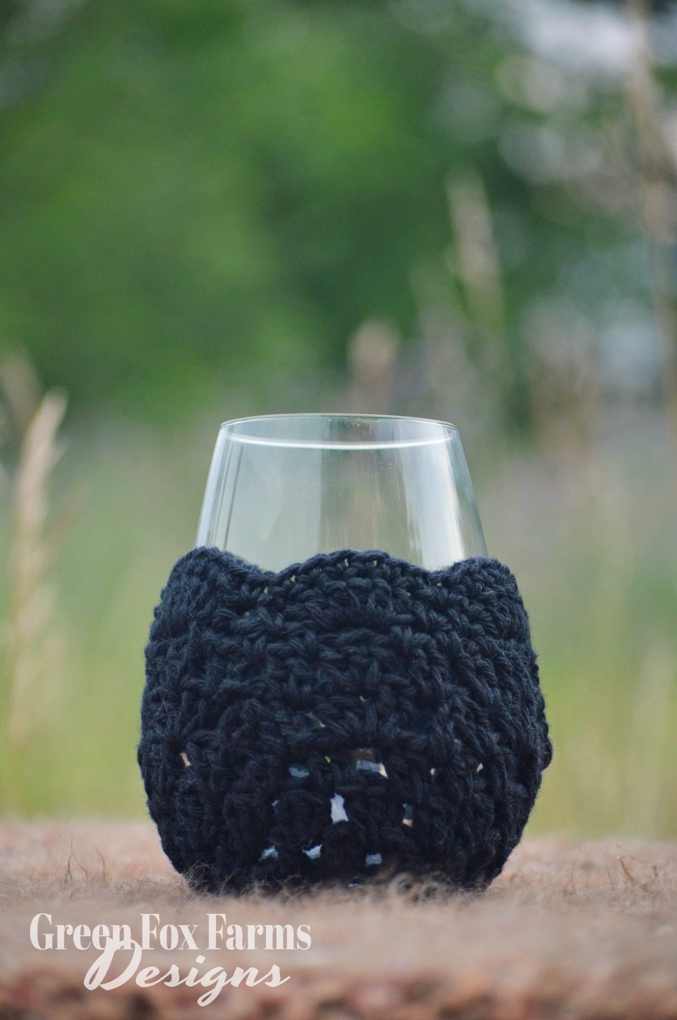 Wine Glass Cozy Free Crochet Pattern • Green Fox Farms Designs