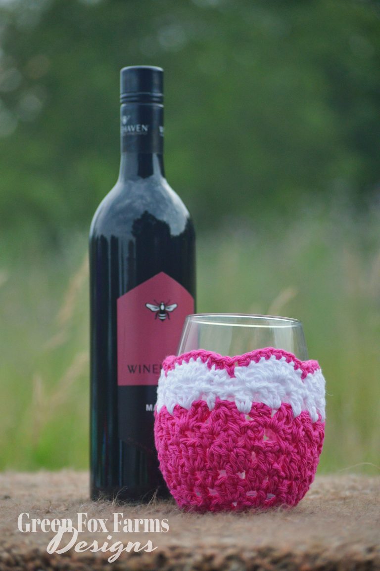 Wine Glass Cozy Free Crochet Pattern • Green Fox Farms Designs