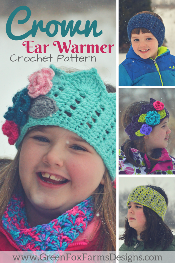 Crown Ear Warmer Crochet Pattern • Green Fox Farms Designs