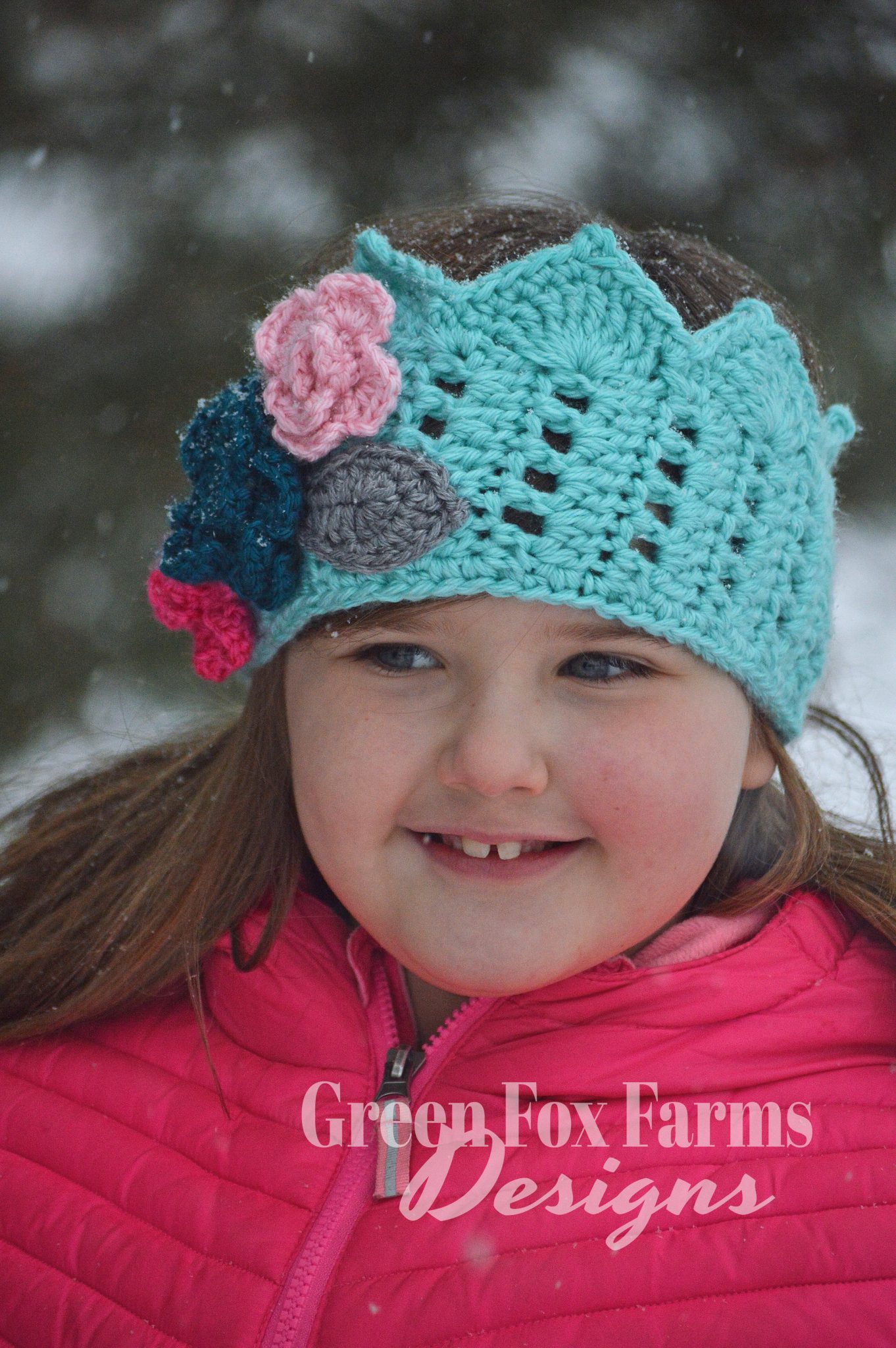 Crown Ear Warmer Crochet Pattern • Green Fox Farms Designs