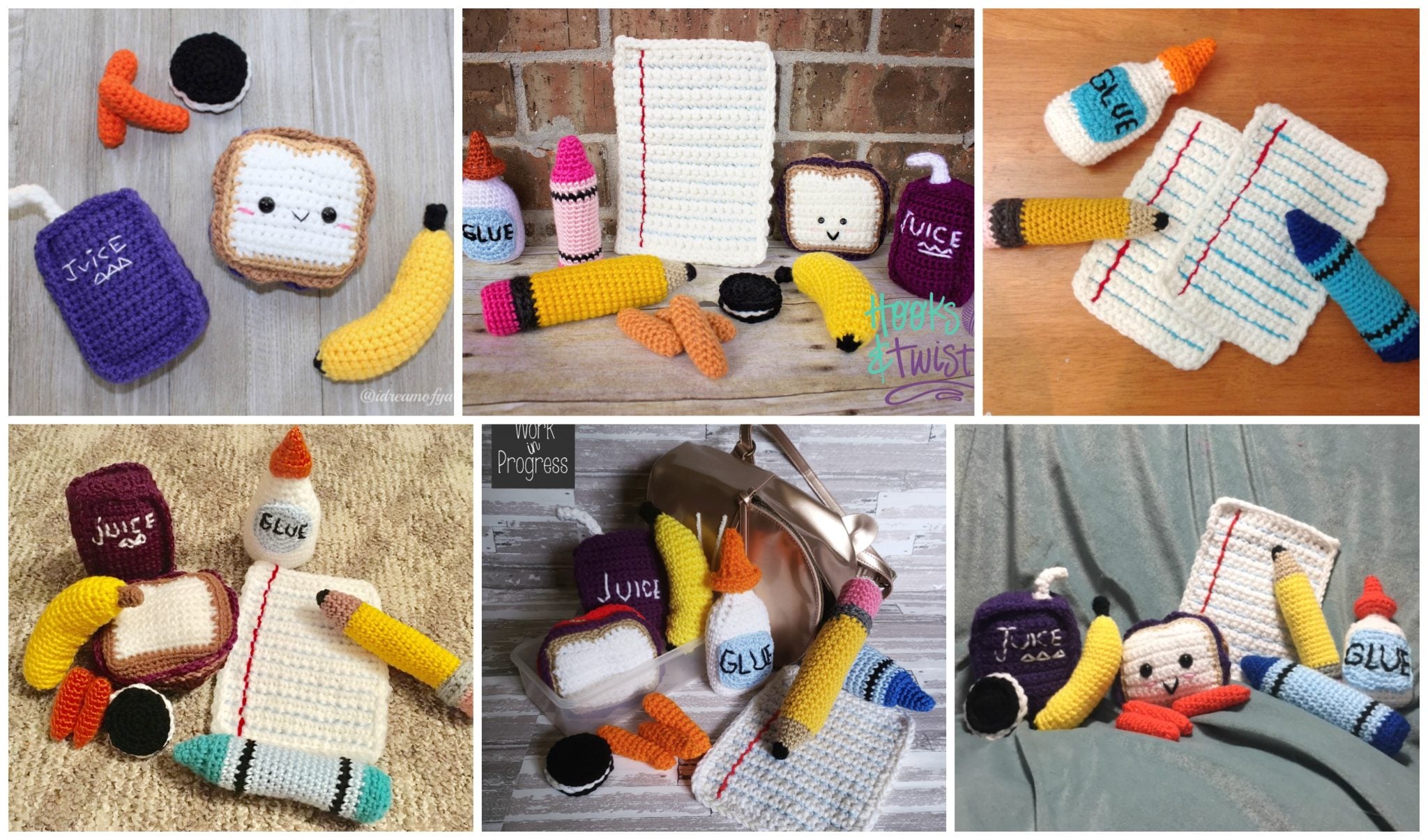 Back to School Amigurumis Crochet Pattern - Crochet Pencil - School Supplies Pattern - Play Food - Peanut Butter and Jelly - Amigurumi Pattern - Back to School Pattern - Teacher Gift - www.greenfoxfarmsdesigns.com