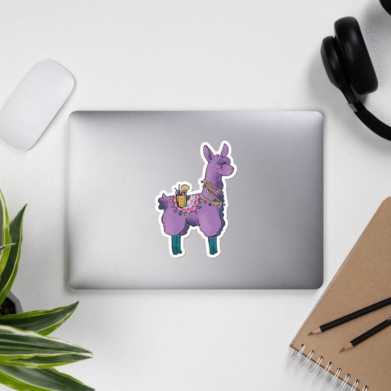 crochet Yarn Llama Sticker
