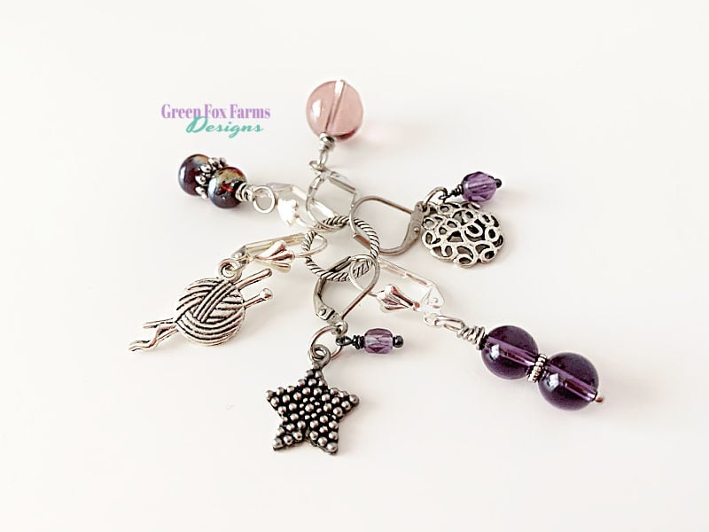 crochet purple stitch markers 1