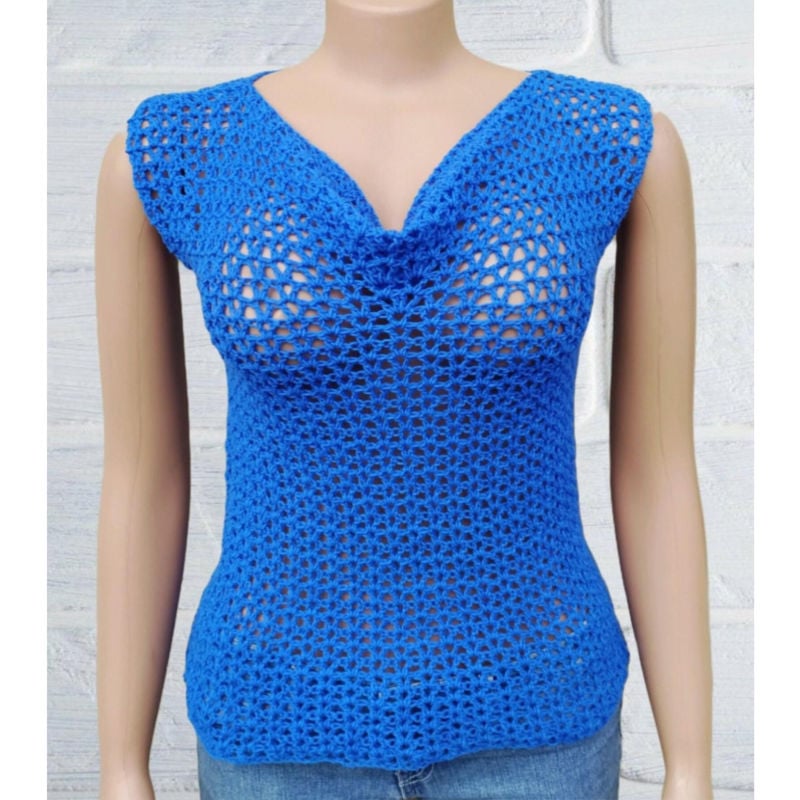 crochet cowl neck top
