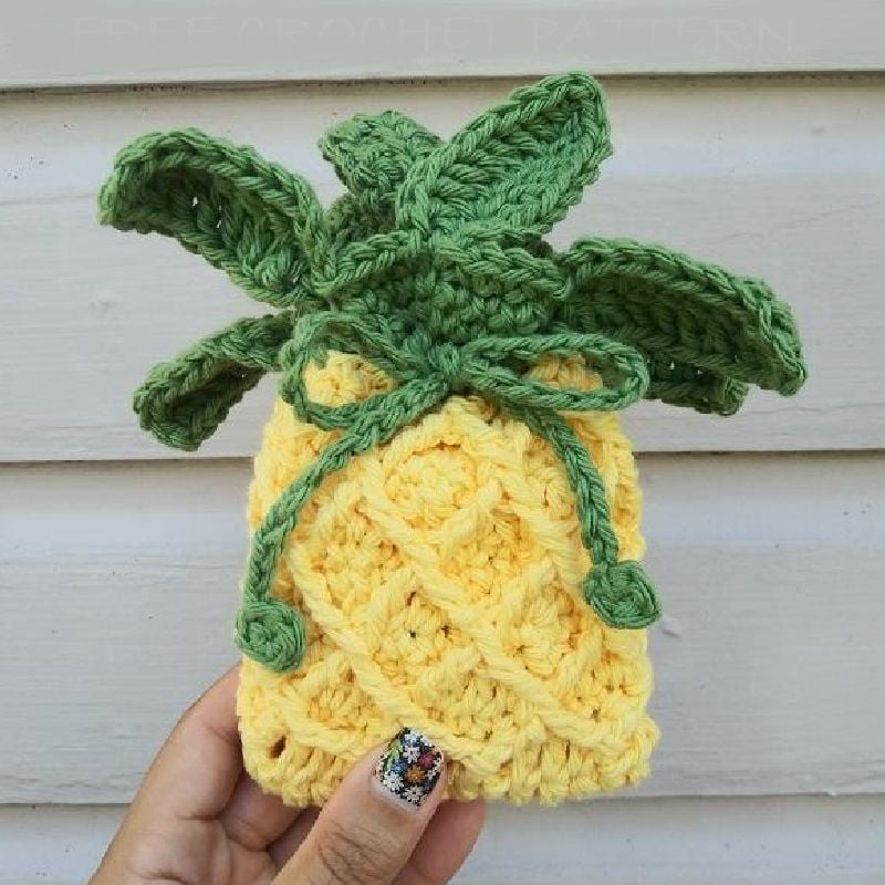 crochet pineapple soap cozy