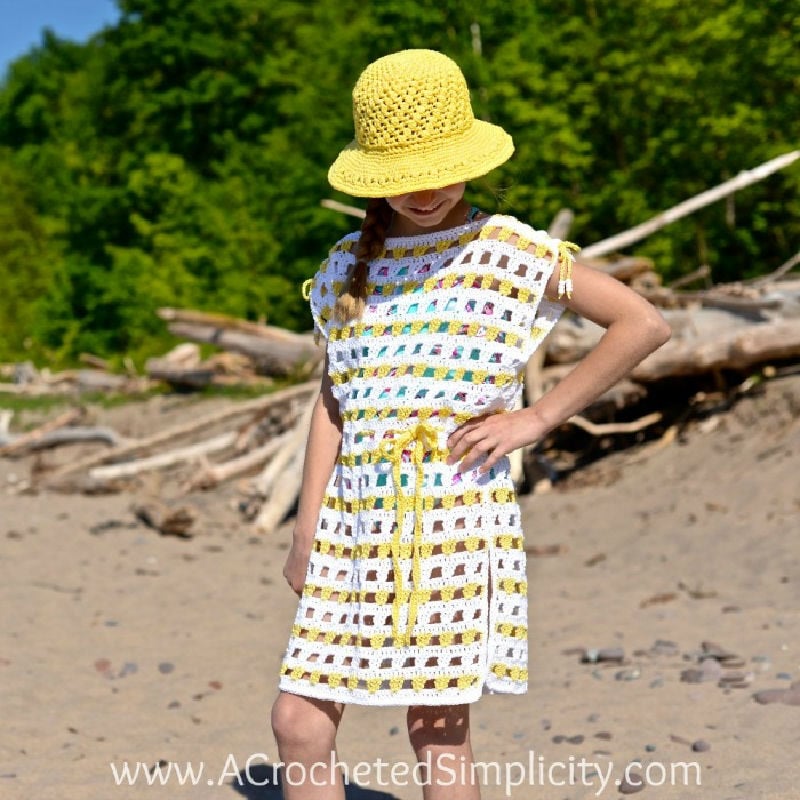 crochet sunny days beach coverup