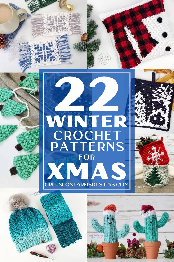 crochet 22 winter patterns roundup pin 3