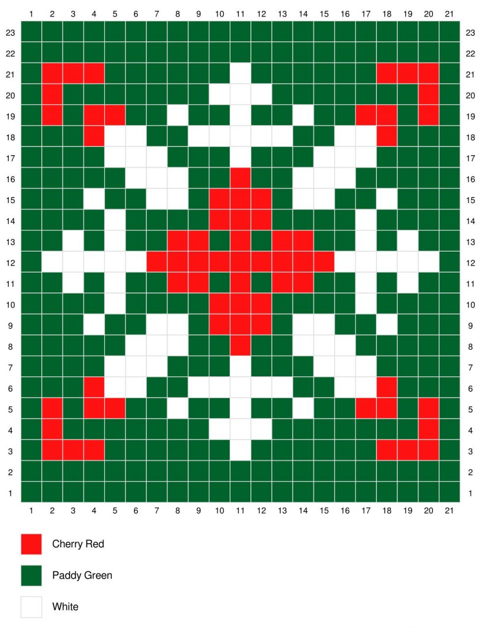 Festive Snowflake Tapestry Crochet Square • Green Fox Farms Designs