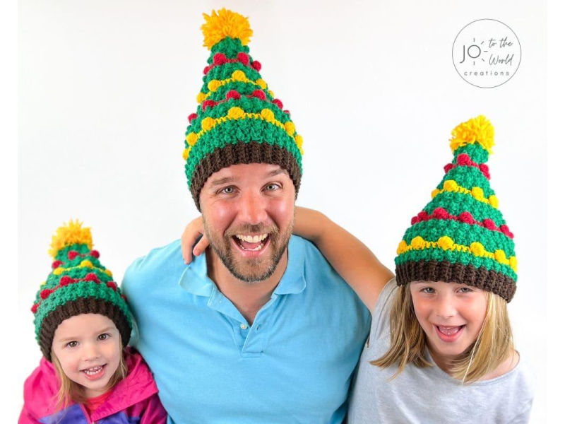 crochet xmas tree hat