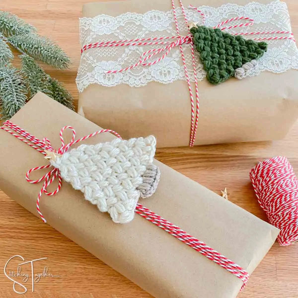 crochet xmas tree tags