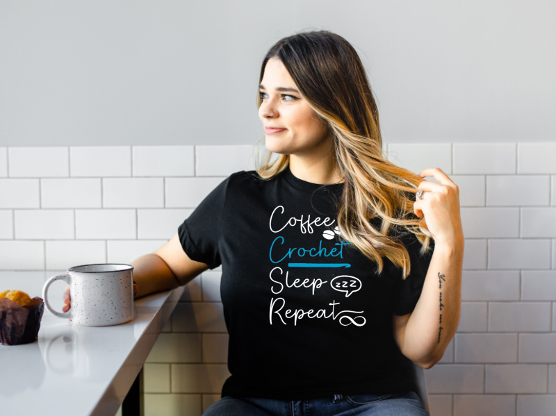 crochet coffee repeat crochet tee mockup 2 web