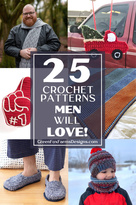 Crochet Patterns For Men: The Best Easy Gift Ideas! • Green Fox Farms Designs