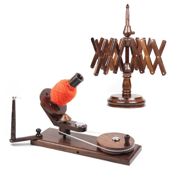 Yarn Winder and Swift Yarn Winder Combo Hand-Operated Ball Yarn Winder -  Wooden Yarn Winder - Large Wooden Yarn Winder for Knitting Crocheting