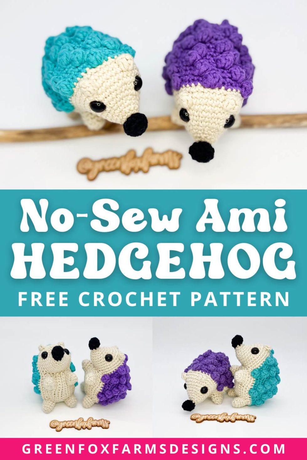 Free No-Sew Hedgehog Crochet Pattern • Green Fox Farms Designs