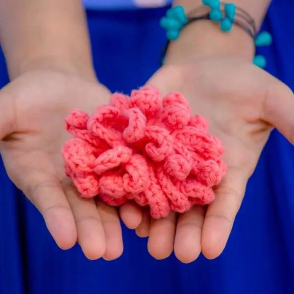 3D Flower Face Scrubby by Jenny and Teddy