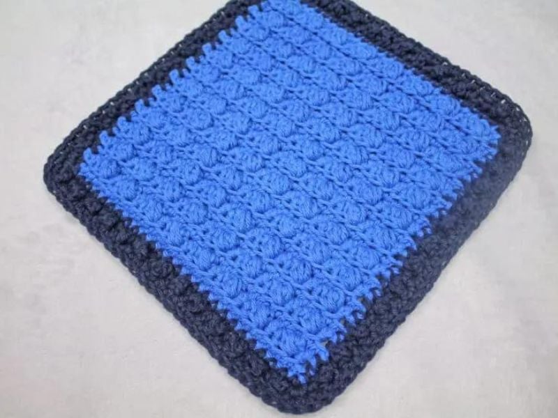 Blue Puffs Washcloth by A More Crafty Life