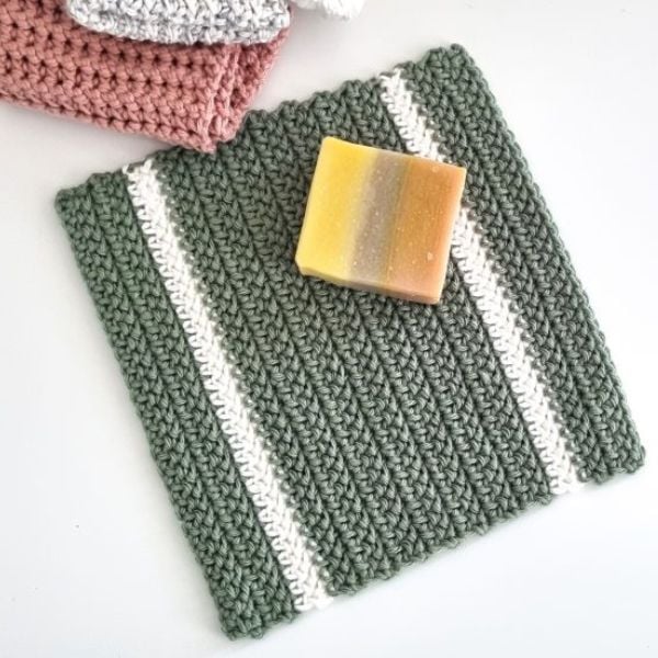 Herringbone Half Double Crochet Washcloth by My Crochet Space