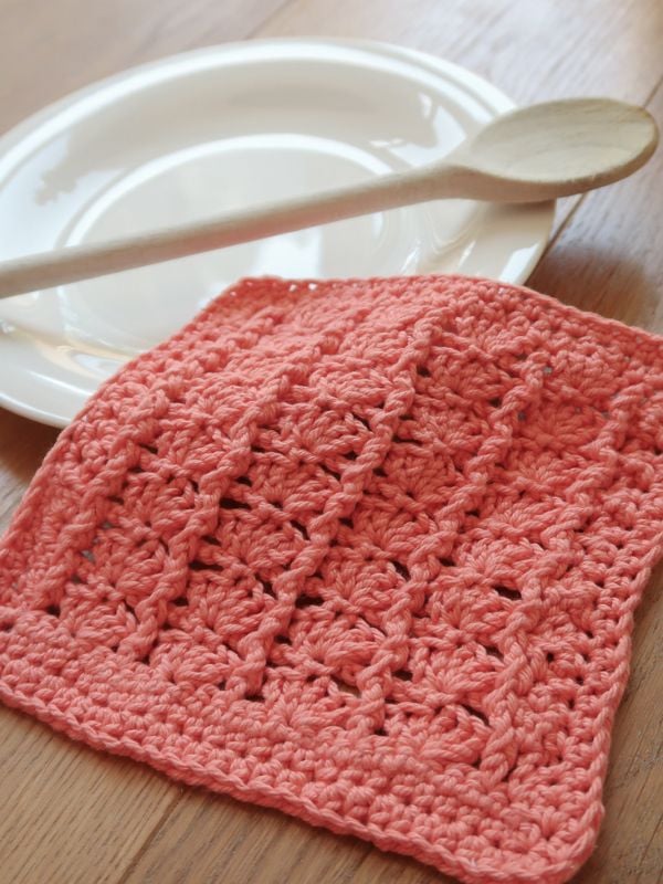 Shell Dishcloth Pattern by Knitting with Chopsticks