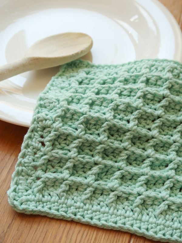Waffle Dishcloth Pattern by Knitting with Chopsticks