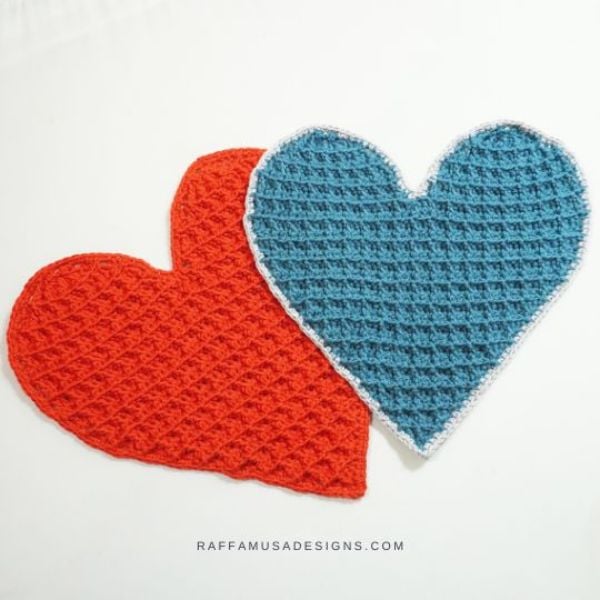 Waffle Heart Dishcloth by Raffamusa Designs