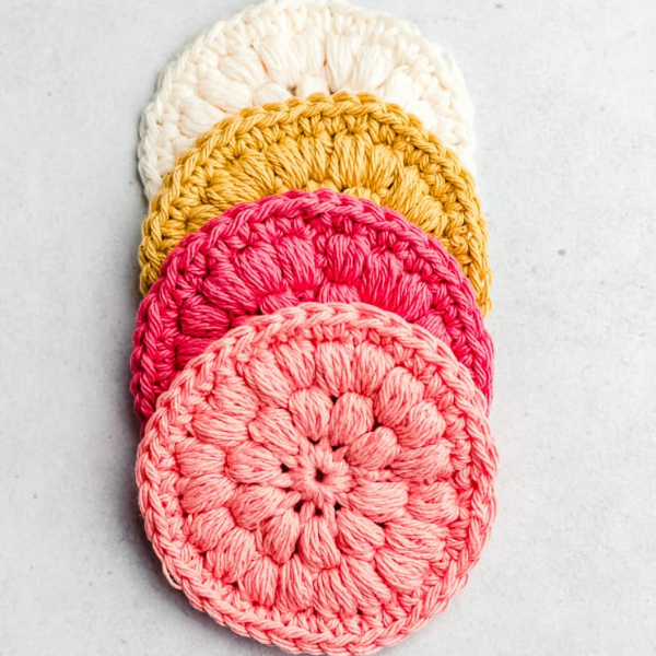 Puff Stitch Reusable Cotton Face Scrubbies by Sarah Maker