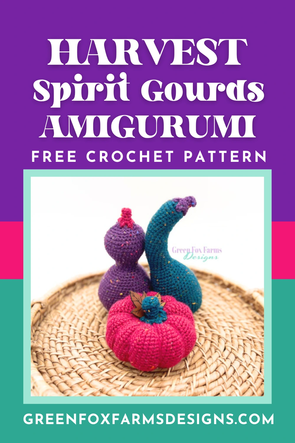 crochet Harvest Spirit Gourds and Pumpkin Crochet Pattern by Green Fox Farms Designs PIN 2