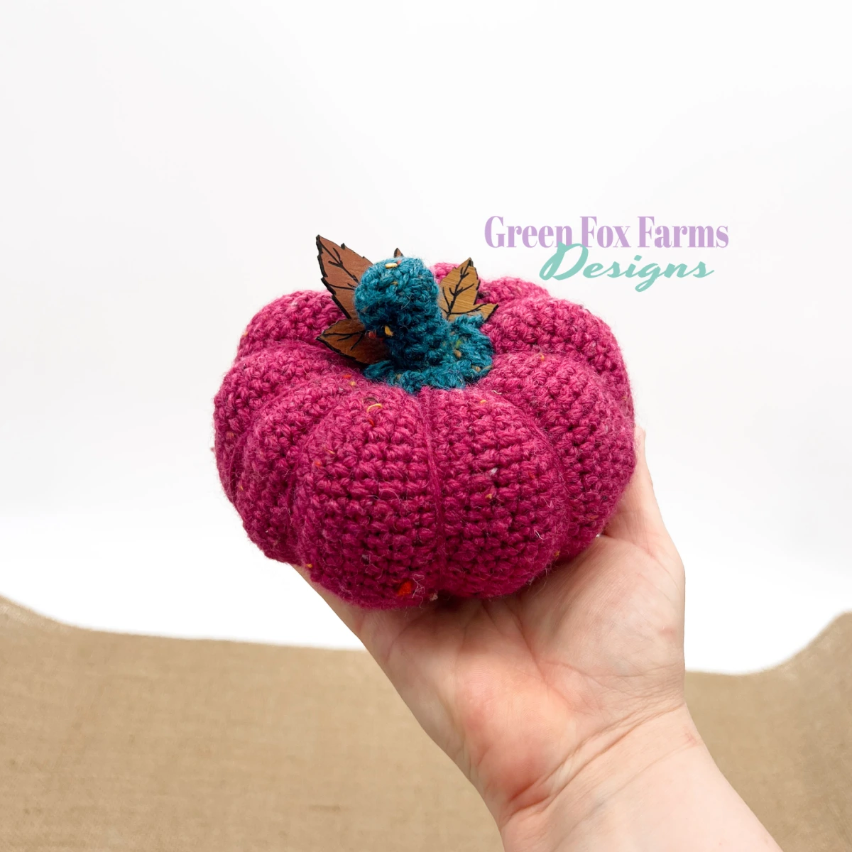 crochet Harvest Spirit Gourds and Pumpkin Crochet Pattern by Green Fox Farms Designs © 2024 Autumn Crown Pumpkin