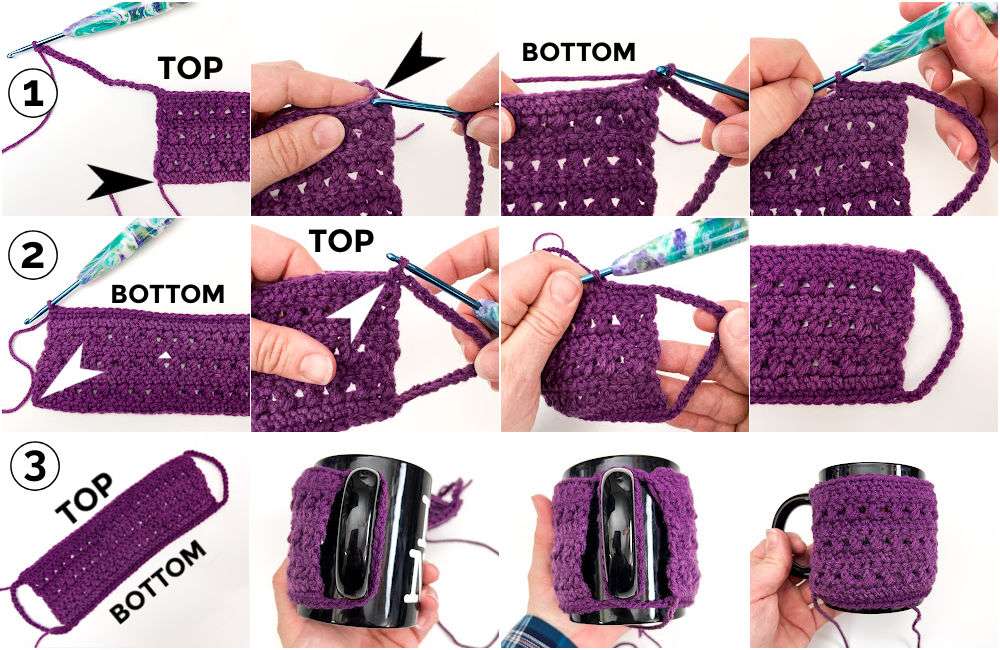crochet coffee handle tute numbered