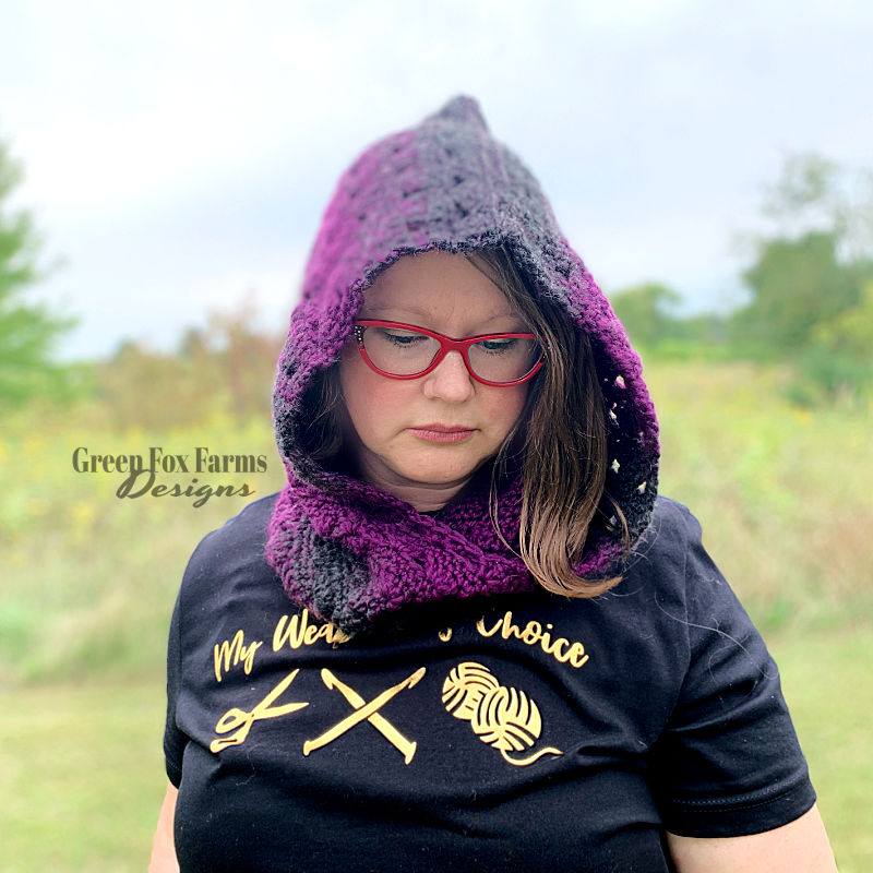 Sweet Stripes Hooded Cowl Snood Free Pattern