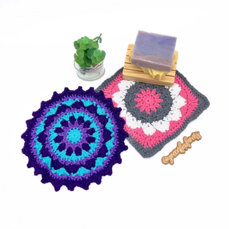 April Showers Dish Cloths - Free Crochet Pattern - April Showers Cloud Cloth - Free Crochet Wash Cloths Pattern - April Showers Sun Cloth - Handmade Home Crochet - www.greenfoxfarmsdesigns.com