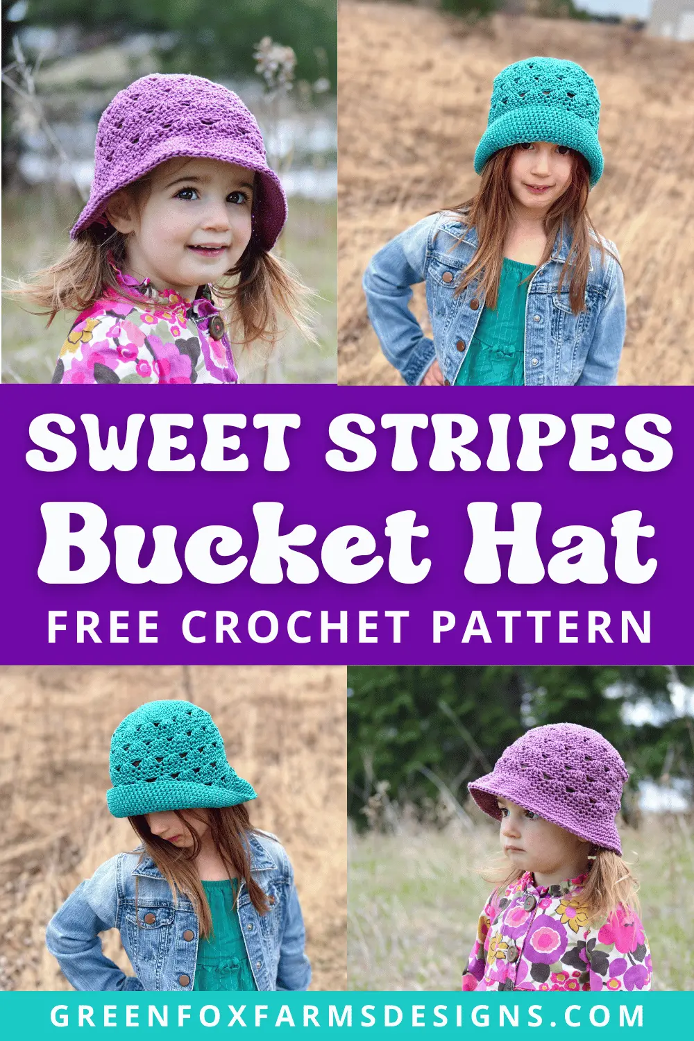 crochet Sweet Stripes Crochet Sun Hat Pattern Green Fox Farms Designs PIN 1