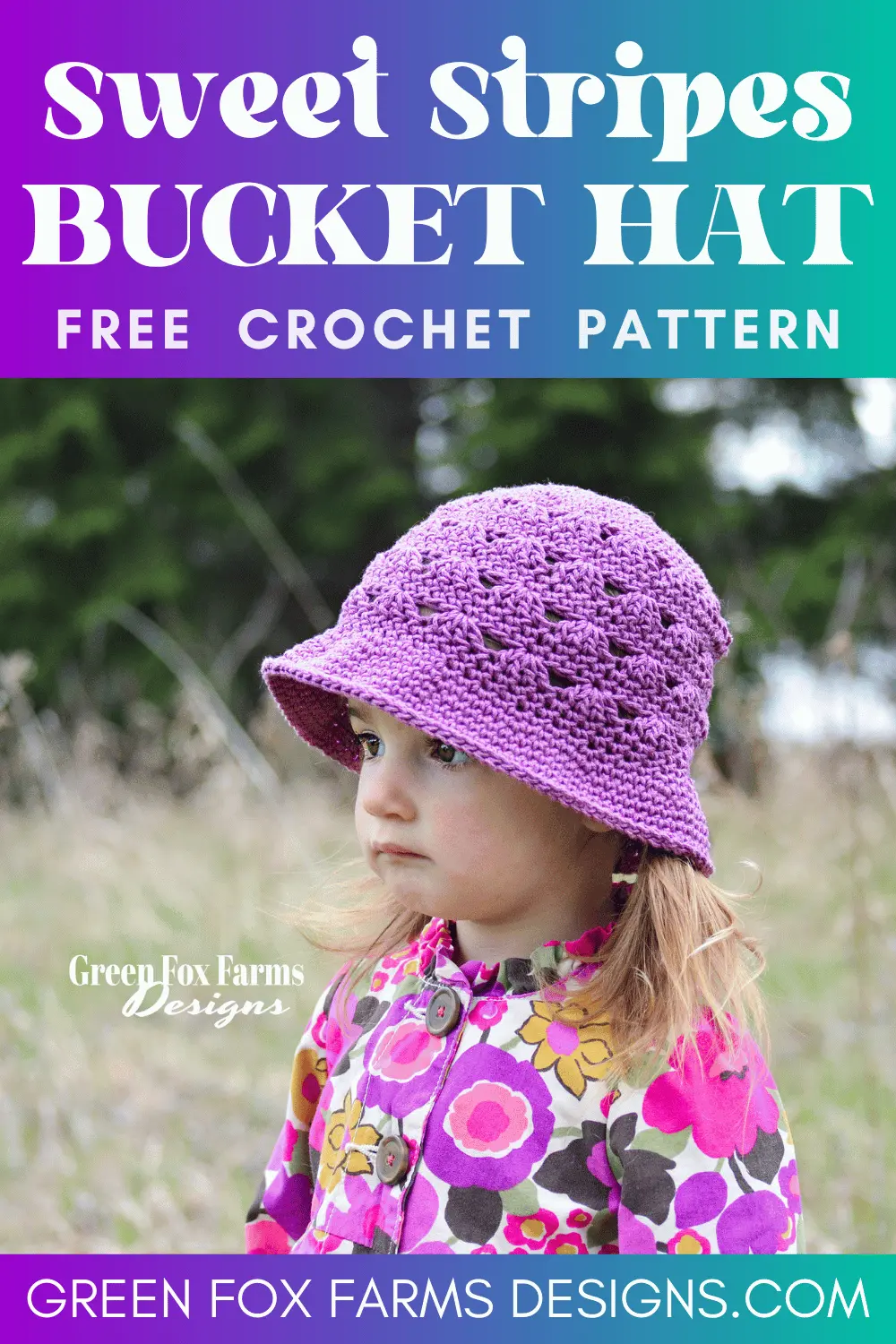 crochet Sweet Stripes Crochet Sun Hat Pattern Green Fox Farms Designs PIN 5
