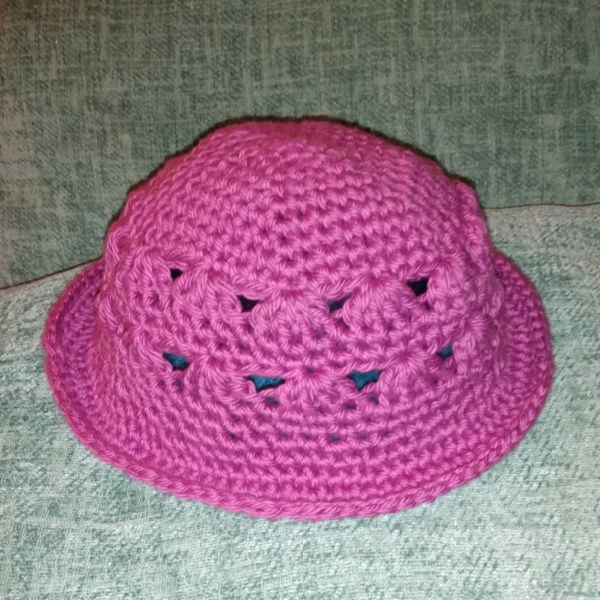 crochet ss sunhat Carrie 6 12 months