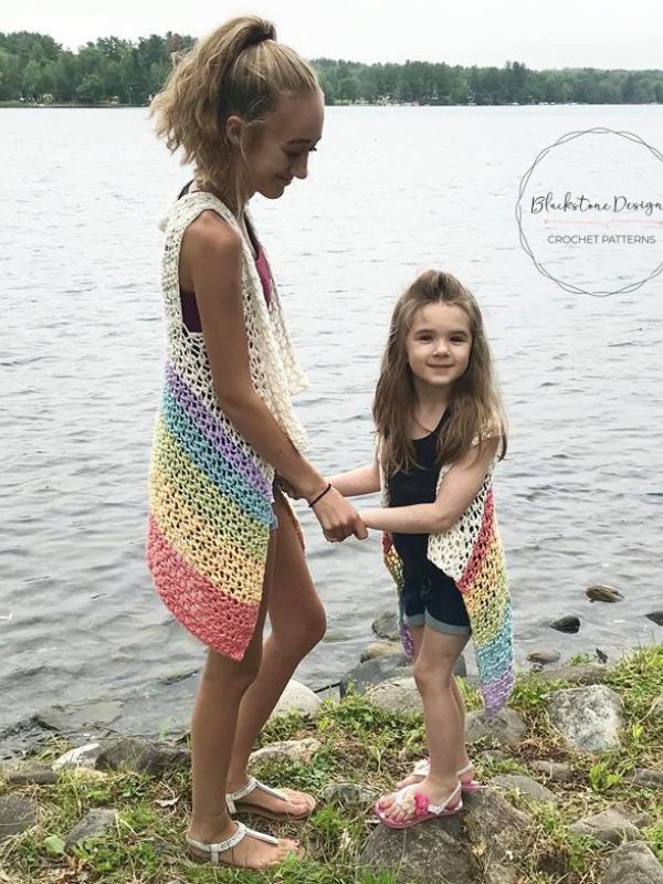 Crochet Cascade Vest Pattern for Adults by Blackstone Designs