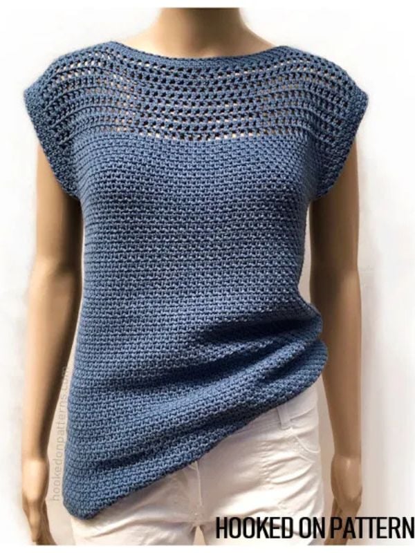 Free Aviva Crochet Summer Top Pattern by Hooked on Patterns