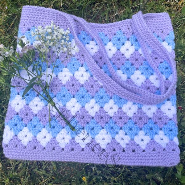Free Granny Diamond Tote Bag Free Crochet Pattern by Toyslab Creations