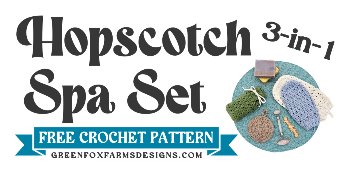 crochet hopscotch spa set pattern blog graphic