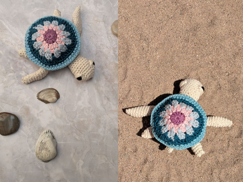 crochet B calli turtle test kami