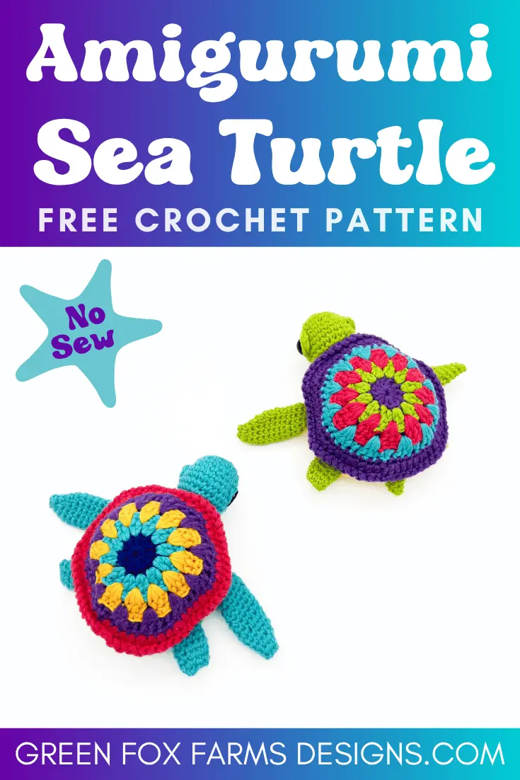 crochet Calliope No Sew Sea Turtle Crochet Pattern Green Fox Farms Designs PIN 5