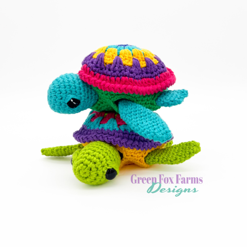 Calliope No-Sew Sea Turtle Crochet Pattern by Green Fox Farms Designs © 2025 2nd web