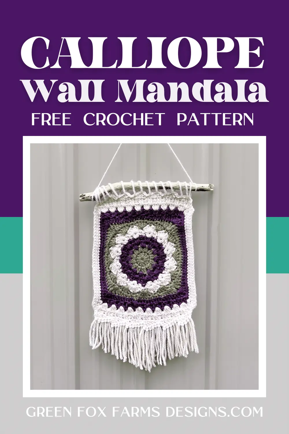 Calliope Crochet Mandala Wall Hanging Free Pattern by Green Fox Farms Designs PIN 2 crochet Calliope Crochet Mandala Wall Hanging Free Pattern by Green Fox Farms Designs PIN 2