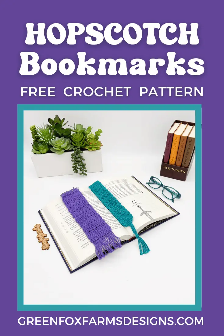 crochet Hopscotch Free Bookmark Crochet Pattern by Green Fox Farms Designs © 2024 PIN 2