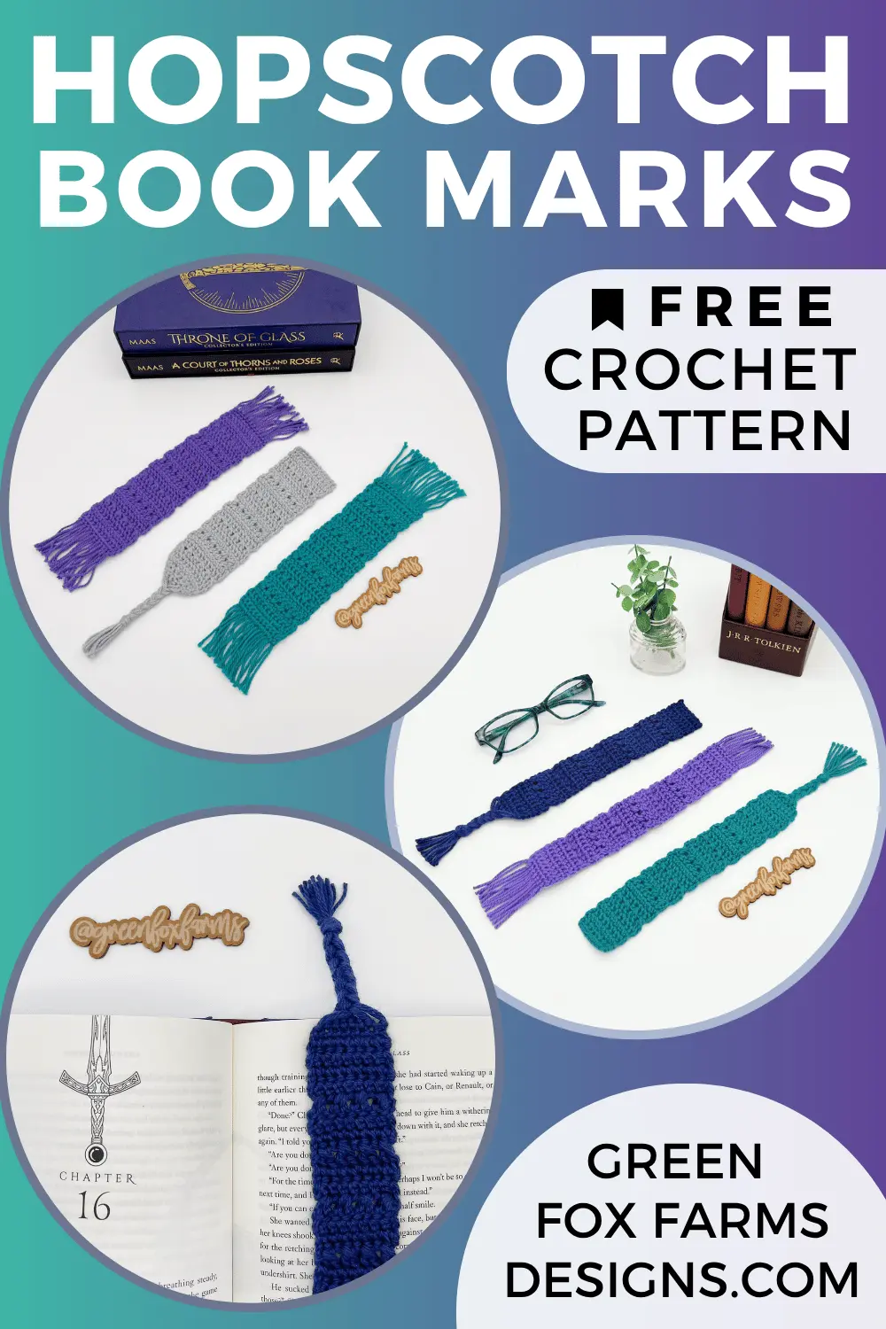 crochet Hopscotch Free Bookmark Crochet Pattern by Green Fox Farms Designs © 2024 PIN 6