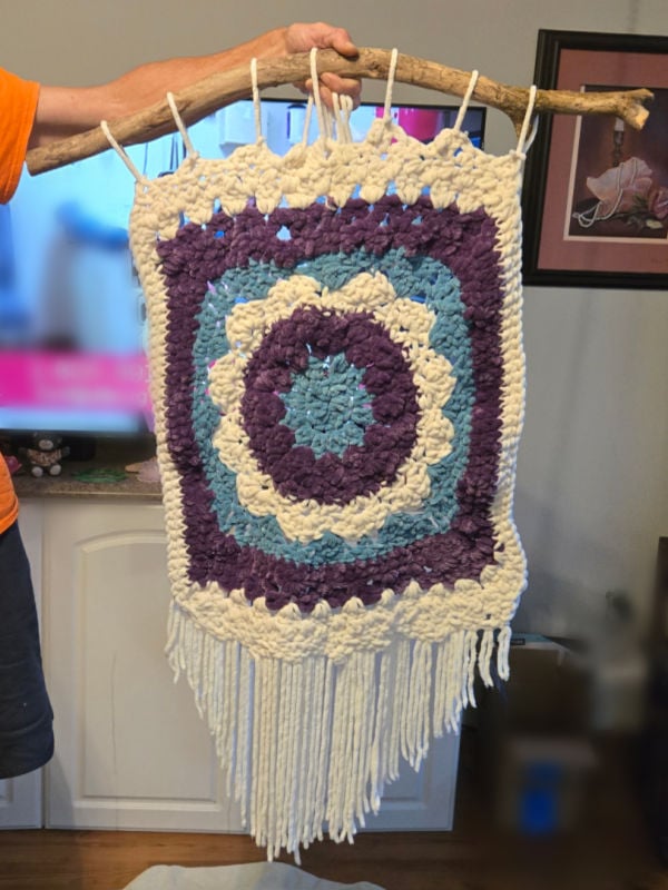 crochet W calli wall mandala test carol