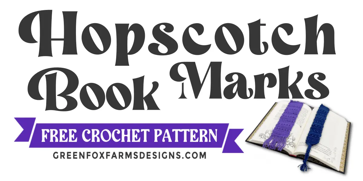 crochet hopscotch bookmark crochet pattern blog graphic