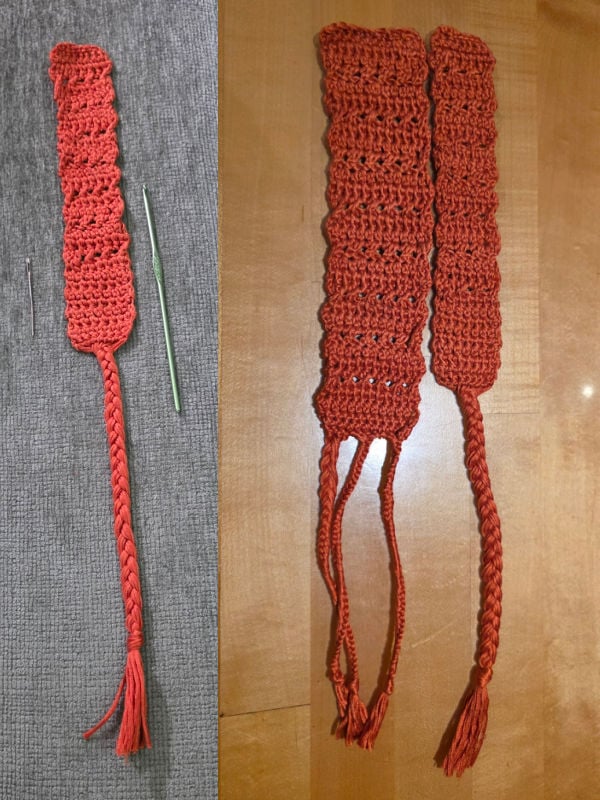 crochet w hops bookmark test heather