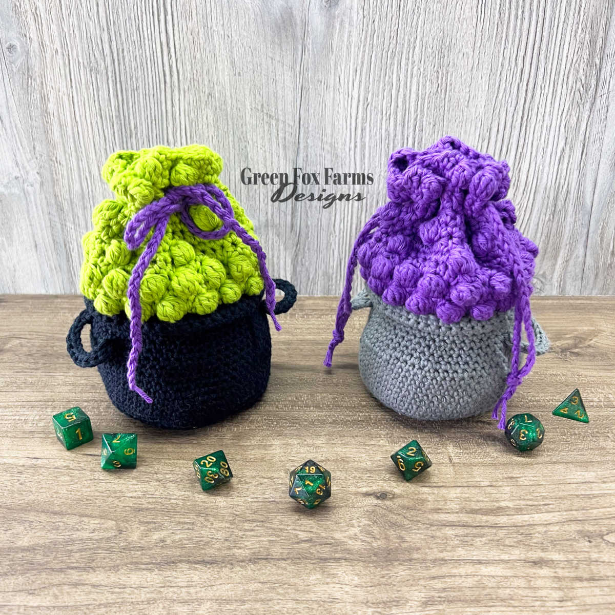 crochet Easy crochet cauldron pattern by Green Fox Farms Designs © 2025 web