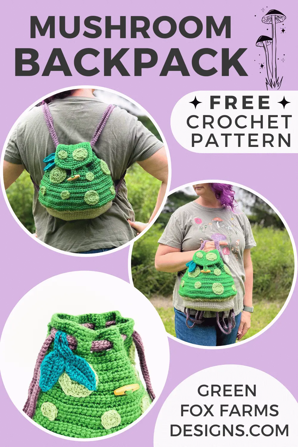 Beautiful Sweet Stripes Stockings in Red, Green, and Purple. Create your own handmade stockings with this crochet Christmas Stocking tutorial. Crochet a Stocking in Small, Medium, or Large sizes with this farmhouse Christmas Stocking crochet pattern by greenfoxfarmsdesigns.com